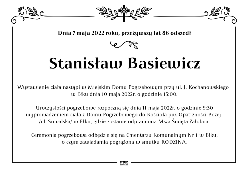 Stanisław Basiewicz - nekrolog